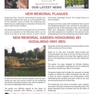 Click on this image to open a pdf version of the December 2018 edition of the Town Council's newsletter
