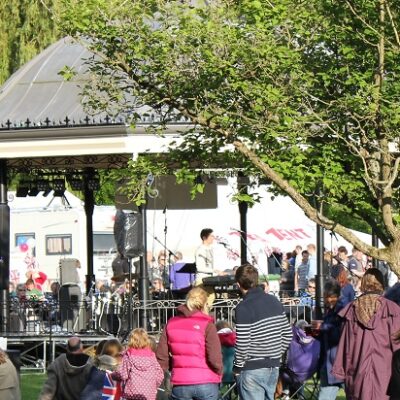 Godalming Bandstand with Crowds