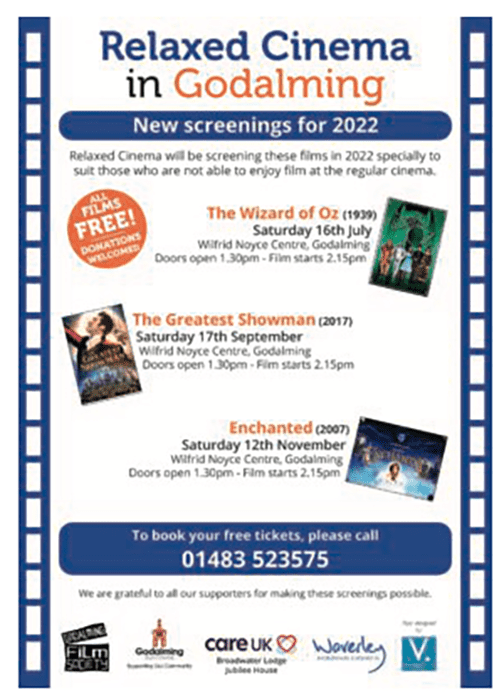Relaxed cinema in Godalming 2022