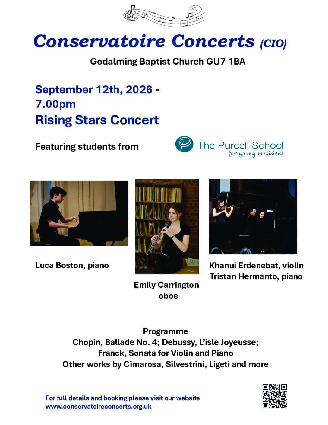 Conservatoire Concert 12 September 2026